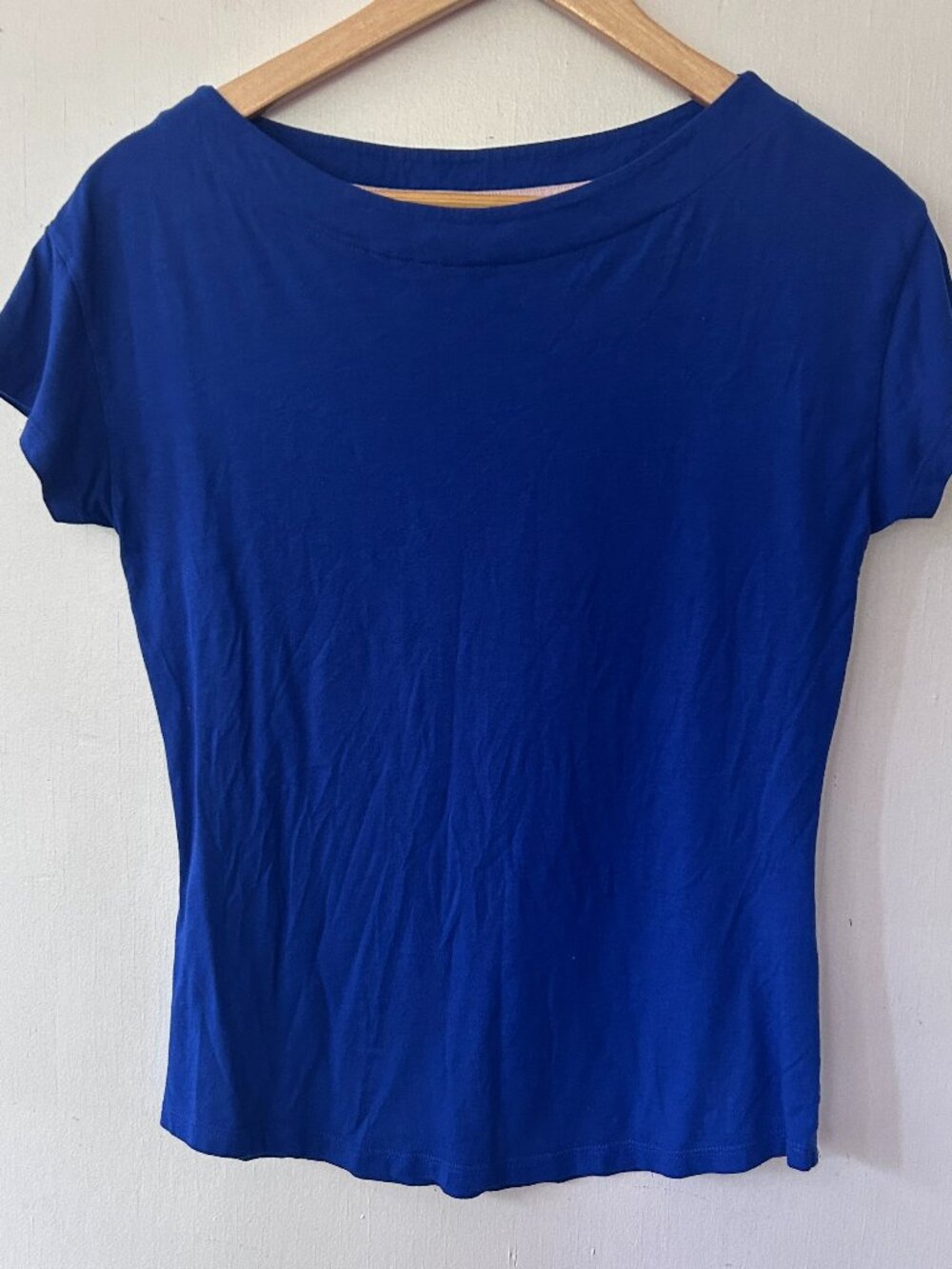 Boden Super Soft Boatneck T-shirt Size 6 Blue Short Sleeve Coastal Preppy